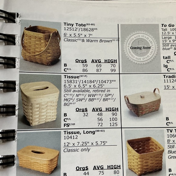 Longaberger Tall Tissue Basket Set - Picture 9 of 9